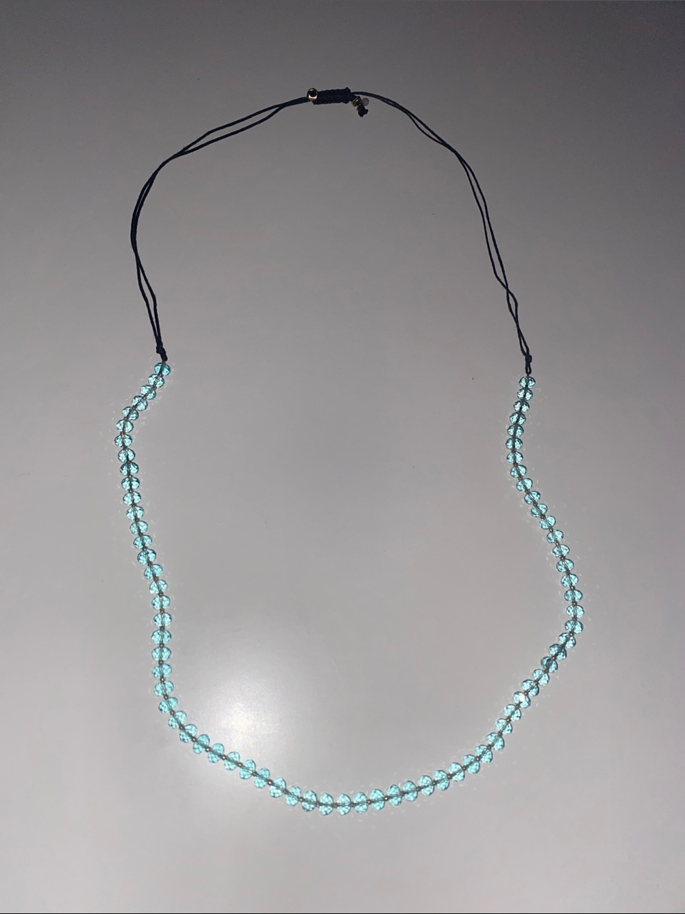 Long Aqua Beaded Necklace